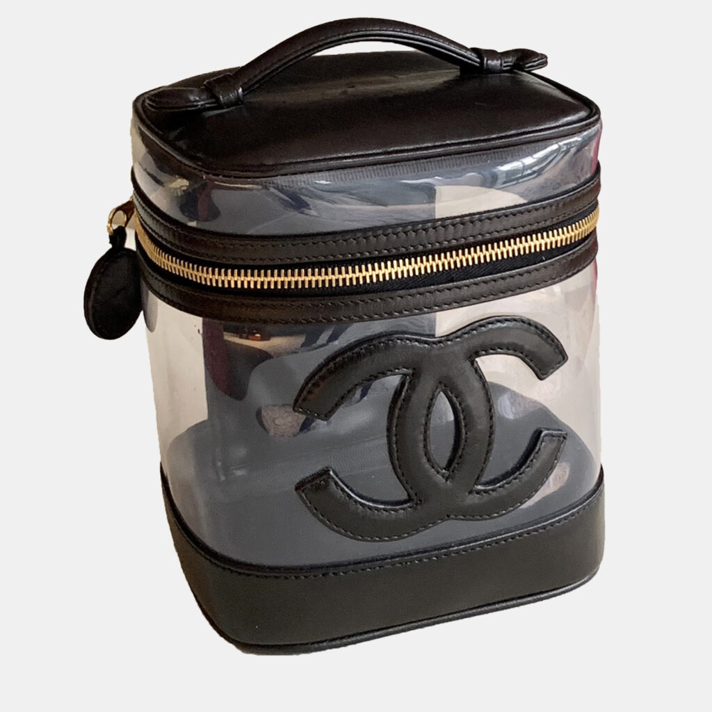 luxury-women-chanel-new-handbags-p1131864-001 Chanel Black CC PVC and Calfskin Vanity Case