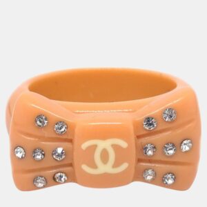 Chanel Orange Rhinestone Ring EU 53