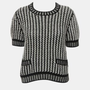 Chanel Patterned Knit Pullover Top M