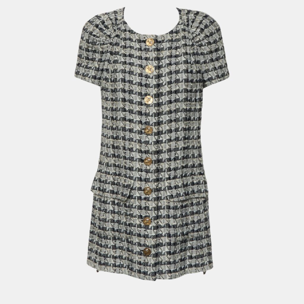 luxury-women-chanel-used-clothes-p1055118-003 Chanel Tweed Button Up Dress M