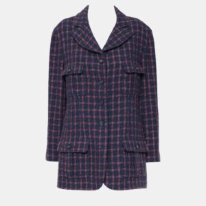 Chanel Blue Vintage Tweed Blazer XL