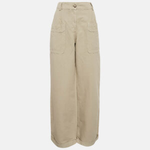 Chanel Beige Linen Blend Straight Leg Pants M