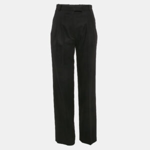 Chanel Black Wool Straight Leg Trousers S