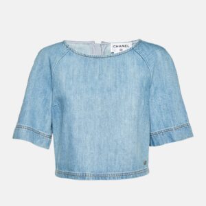 Chanel Blue Denim Crop Top M