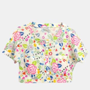 Chanel White Nylon Cropped T-Shirt Woman Size 42