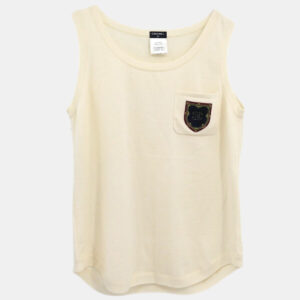 Chanel White Sleeveless Top Size 44