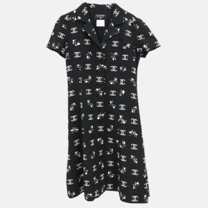 Chanel Black Silk and Acetate Short Sleeve Dress Women Size 38