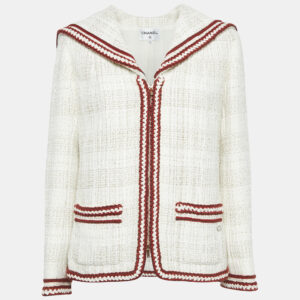 Chanel White Fantasy Tweed Jacket M