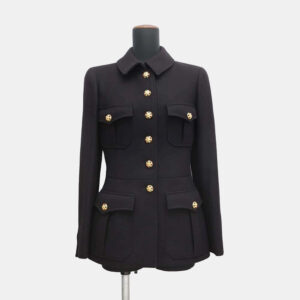 Chanel Black Wool Gripoa Button Jacket 38