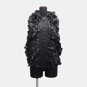 Chanel Black Polyurethane and Nylon Hooded Vest Size 38