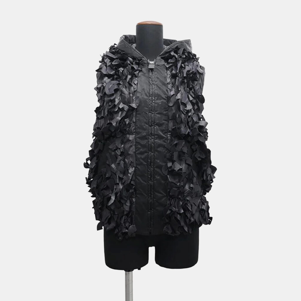 luxury-women-chanel-used-clothes-p1153920-002 Chanel Black Polyurethane and Nylon Hooded Vest Size 38
