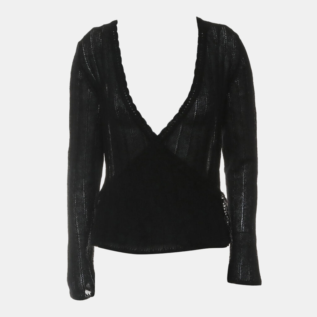 luxury-women-chanel-used-clothes-p1163023-003 Chanel Black Button-up Sweater