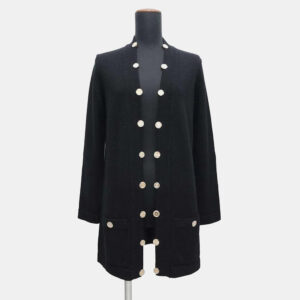 Chanel Long Black Knit Cardigan Size 36