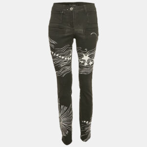 Chanel Black Start Print Denim High Rise Denim S Waist 26"