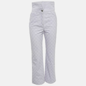 chanel light purple diamond embroidered jeans s waist 28"