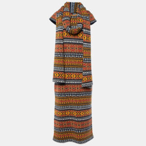 Chanel Brown Cashmere & Alpaca Knit Midi Dress & Scarf Set M