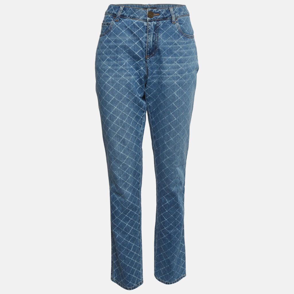 Chanel Blue Washed Denim Jeans M Waist 31"