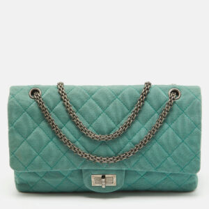 Chanel Light Green Jersey Classic 227 Reissue 2.55 Flap Bag
