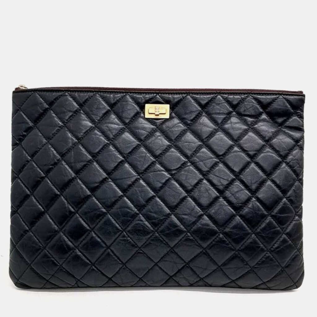 luxury-women-chanel-used-handbags-p1025666-002 Chanel Vintage 2.55 Large Clutch