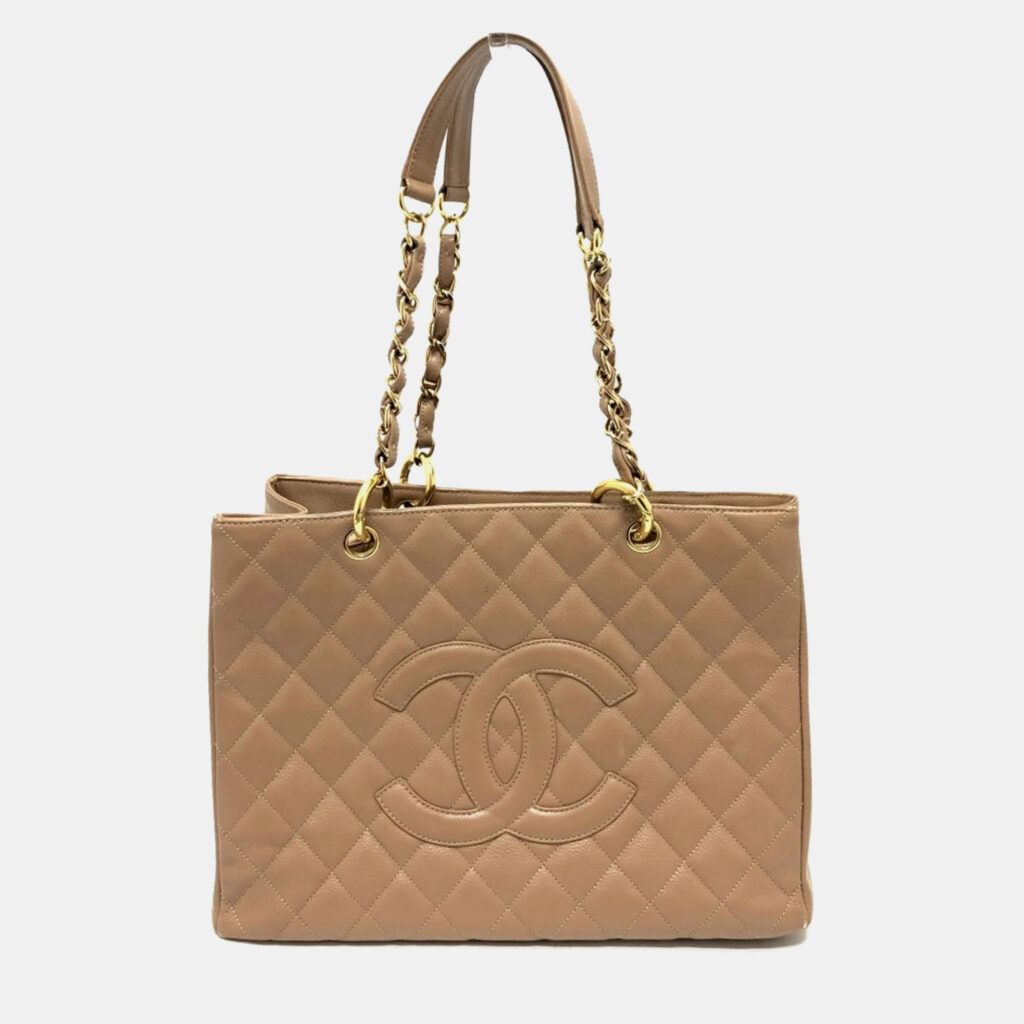 luxury-women-chanel-used-handbags-p1027474-004 Chanel Beige Caviar Leather GST Tote Bag
