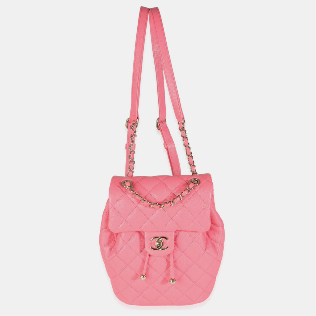 luxury-women-chanel-used-handbags-p1030032-003 Chanel Pink Leather Quilted Urban Spirit Backpack