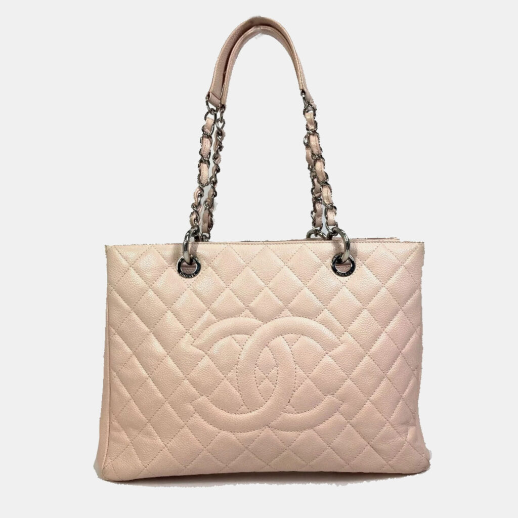 luxury-women-chanel-used-handbags-p1034251-004 Chanel Pink Caviar Leather Quilted GST Tote Bag