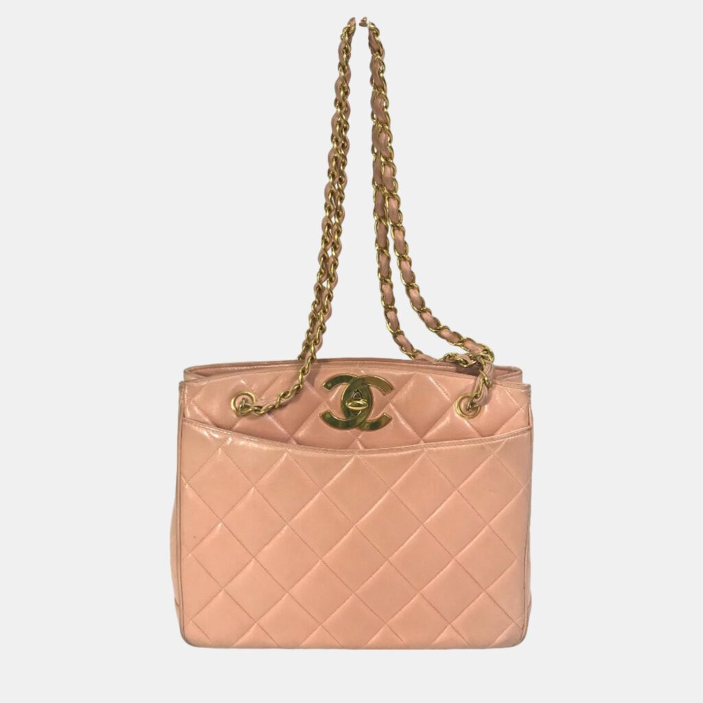 luxury-women-chanel-used-handbags-p1045002-002 Chanel pink CC Mark Bag Chain bag