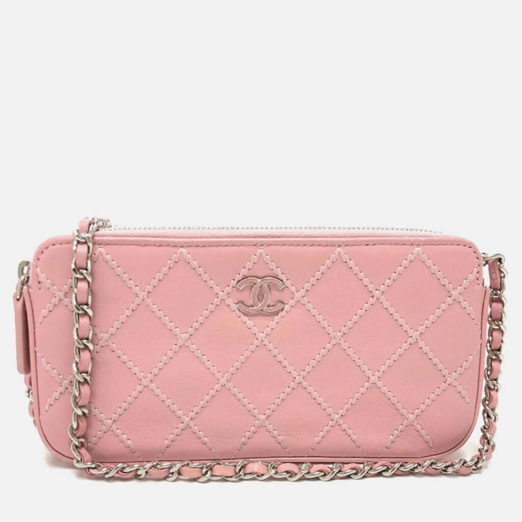 Chanel Pink CC Mark Chain Wallet Long Wallet