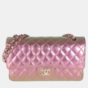 Chanel Metallic Quilted Iridescent Lambskin Medium Classic Double Flap Bag