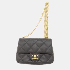 Chanel Caviar Skin Chain Shoulder Coco Mark Bag
