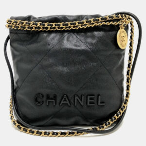 Chanel Black Caviar Skin Matelasse Chanel 22 Bag