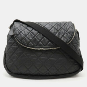 Chanel Quilted Nylon Leather Black Coco Cocoon Shoulder Bag