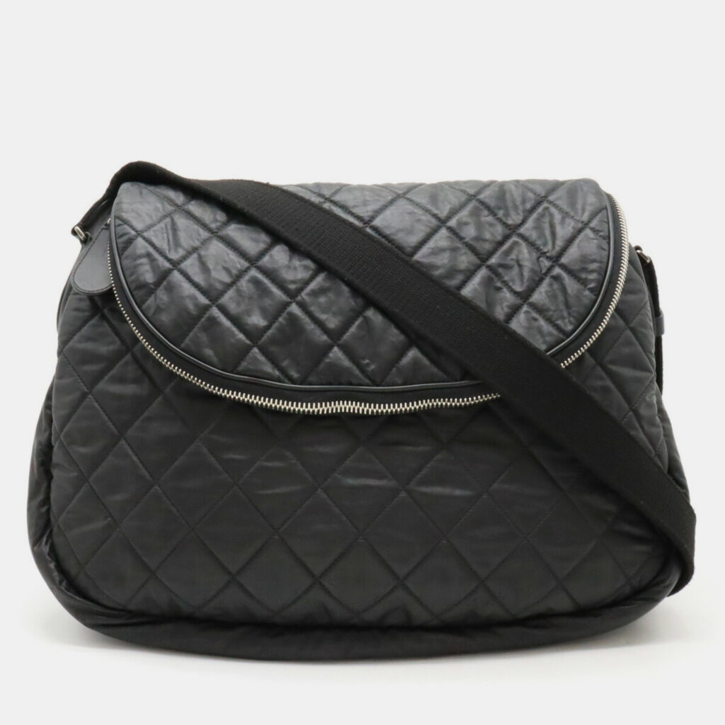 luxury-women-chanel-used-handbags-p1071722-005 Chanel Quilted Nylon Leather Black Coco Cocoon Shoulder Bag