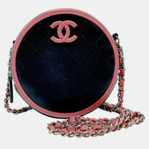 Chanel Leather Navy x Pink Shoulder Bag