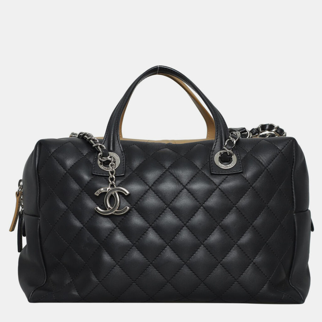 Chanel CC Quilted Bicolor Bowling Bag