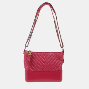 Chanel Pink Calfskin Medium Gabrielle Chevron Shoulder Bag