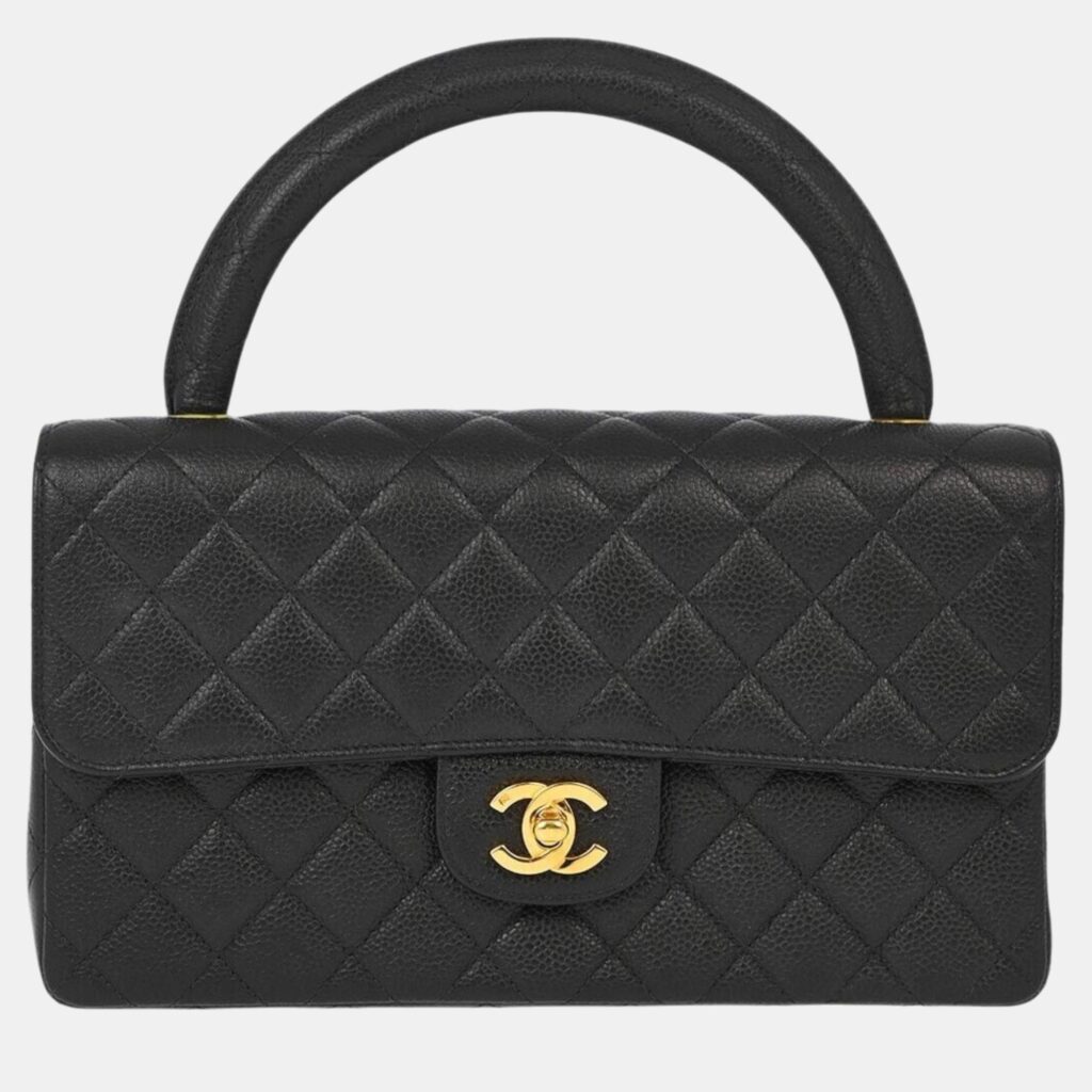 Chanel Black Calfskin Top Handle Handbag