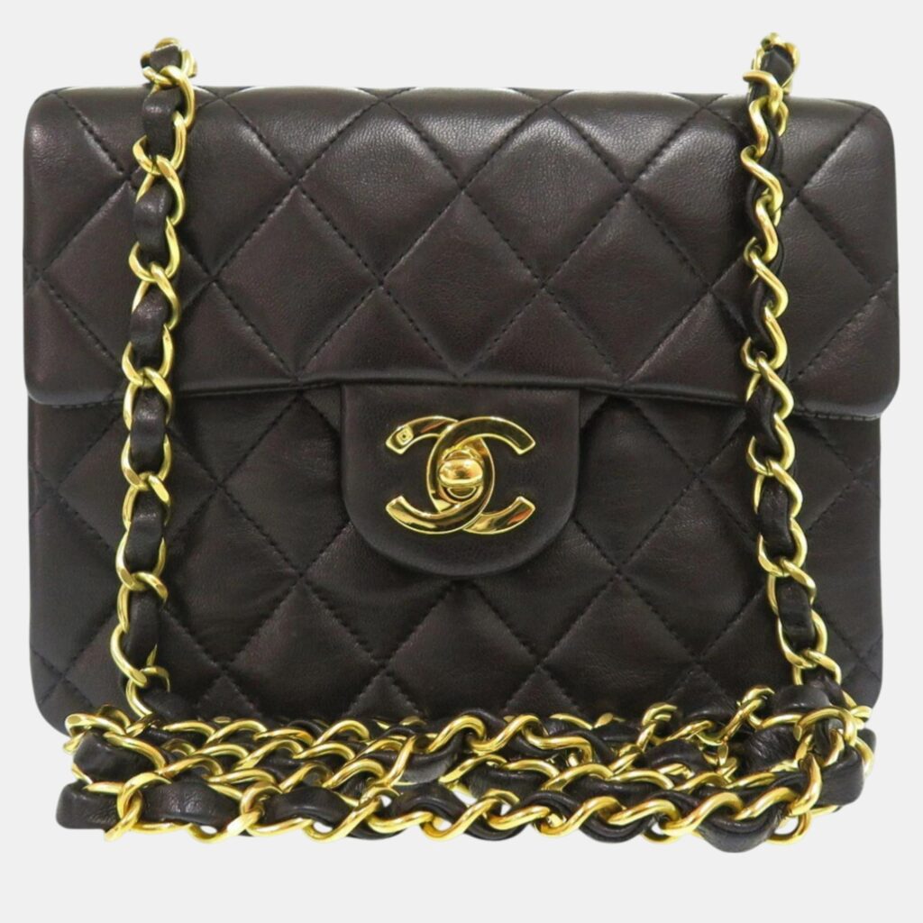 luxury-women-chanel-used-handbags-p1084912-002 Chanel Matelasse Lambskin Leather Black Shoulder Bag