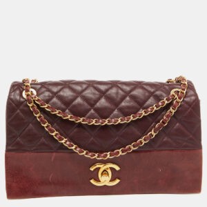 chanel burgundy quilted leather jumbo soft elegance flap bag