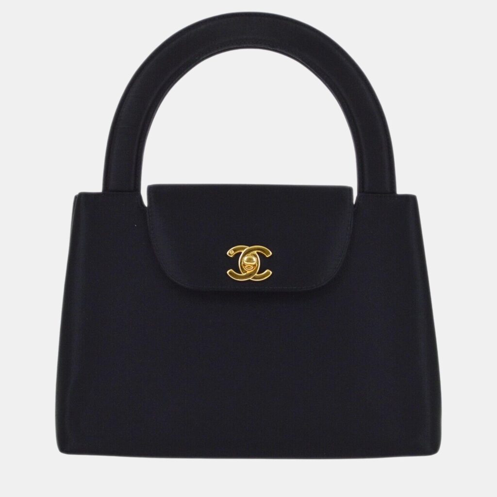 luxury-women-chanel-used-handbags-p1088273-001 Chanel Black Satin Handbag
