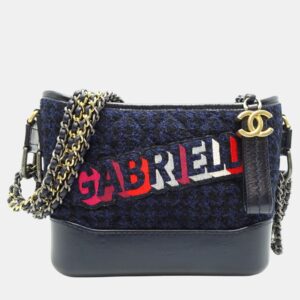 Chanel Navy Leather Gabrielle De Chanel Small Shoulder Bag