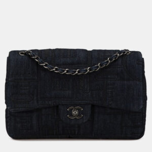 Chanel Blue Denim Perfume Embroidery Chain Shoulder Bag