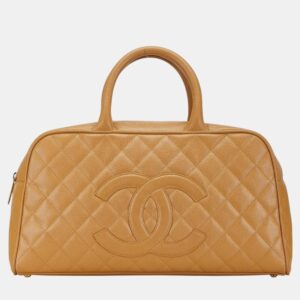 Chanel White  Leather CC Lock Shoulder Bag