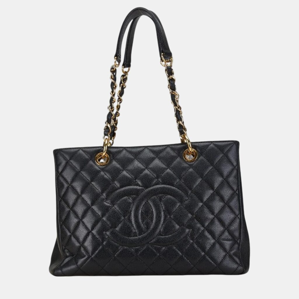 luxury-women-chanel-used-handbags-p1091453-002 Chanel Black Caviar Leather GST Tote Bag