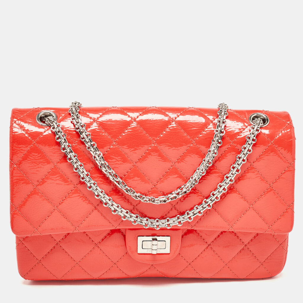 Chanel Orange Quilted Patent Leather 226 Reissue 2.55 Flap Bag