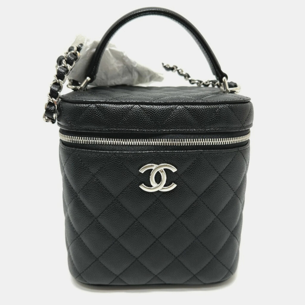 luxury-women-chanel-used-handbags-p1099767-001 Chanel Black Caviar Leather Quilted Chain Bag