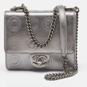 Chanel Metallic Coco Embossed Leather Mini Square Flap Bag