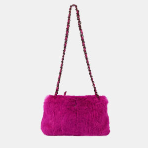Chanel Purple Fur Chain Shoulder Bag