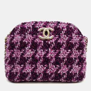 Chanel Beige Canvas Tweed Crossbody Bag