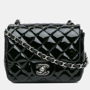 Chanel Black Patent Mini Square Classic Single Flap